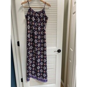 Shop The Trends Size Small Geometric Boho Maxi Dress Spaghetti Strap